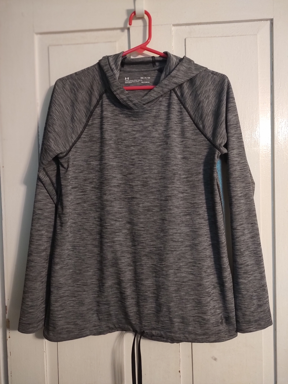 Under Armour HeatGear Gray Heather Knit Pullover Hoodie Loose women's Small
